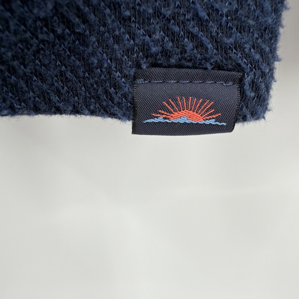 Faherty‎ Legend 1/4 Zip Navy Twill M Pullover Mock Neck Long Sleeve Preppy Knit - Picture 4 of 7